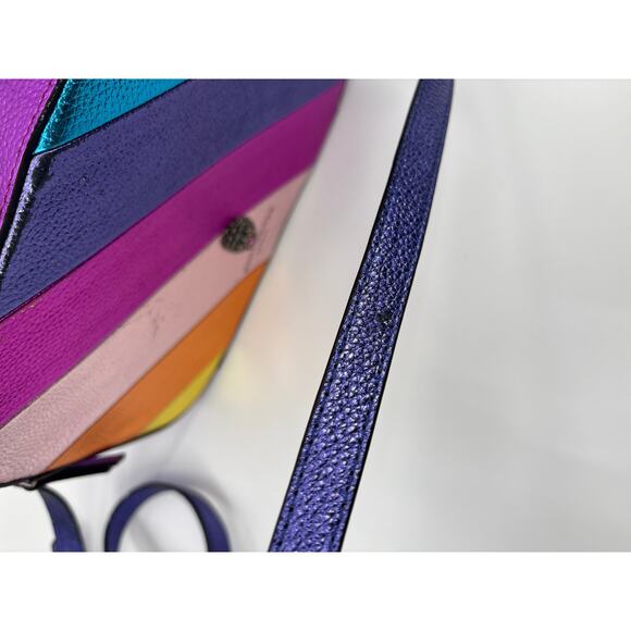 B37 Kurt Geiger Kensington Rainbow Crossbody Shoulder Camera Bag Pebble Leather - Picture 7 of 12